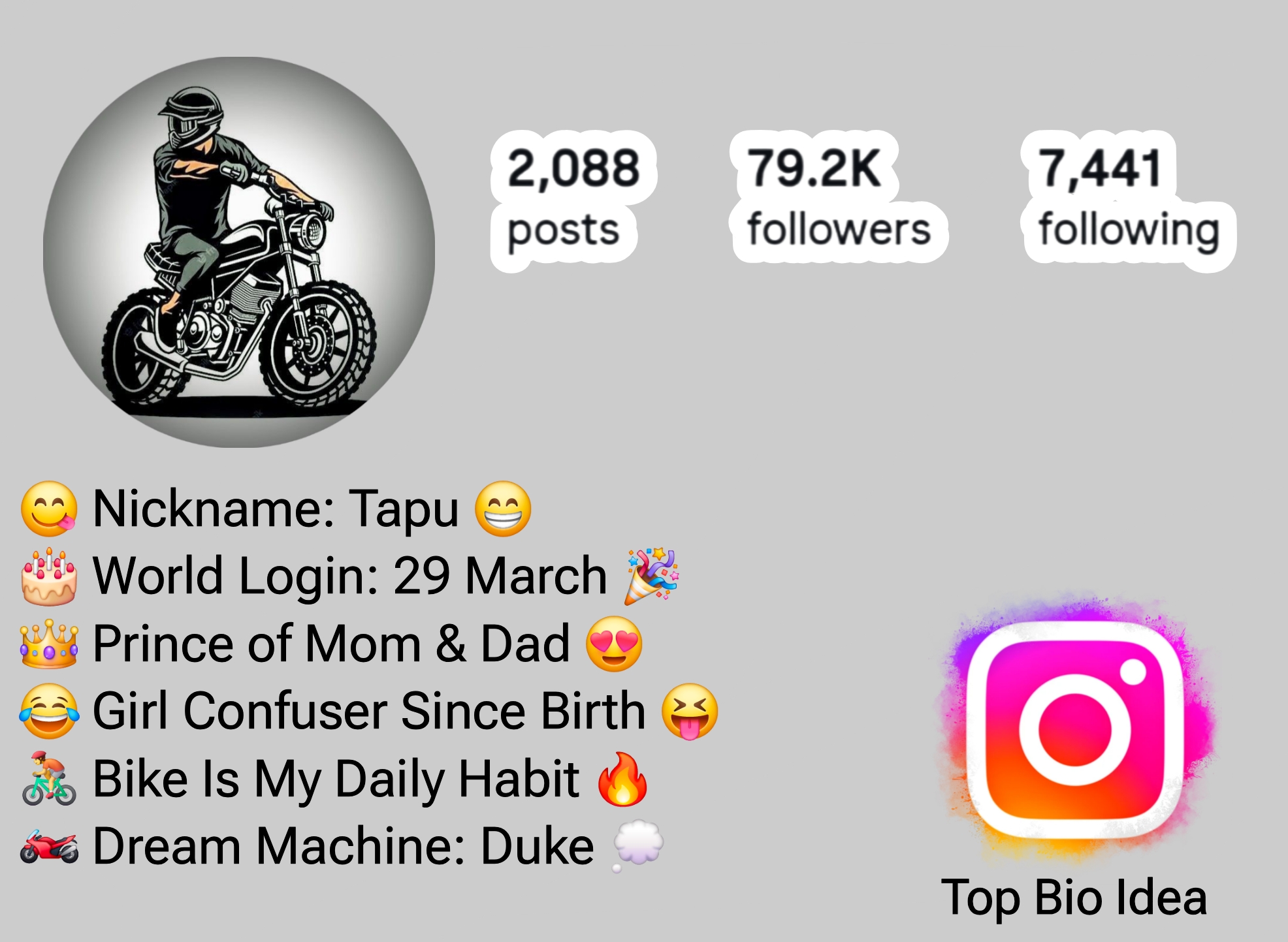 Bike Rider Bio For Instagram
