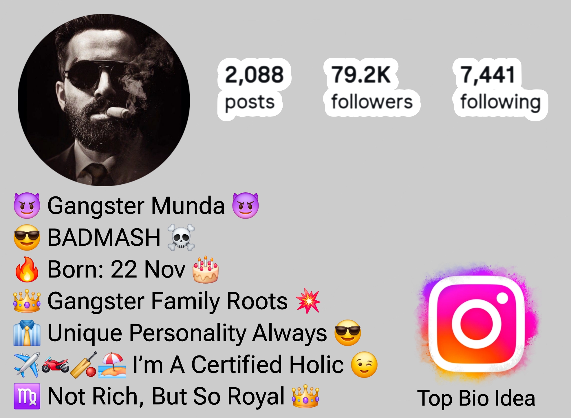 Gangster Bio For Instagram