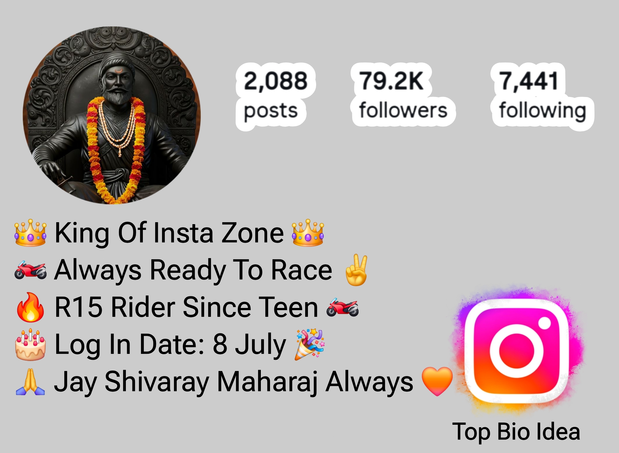 Instagram Bio For Shivaji Maharaj