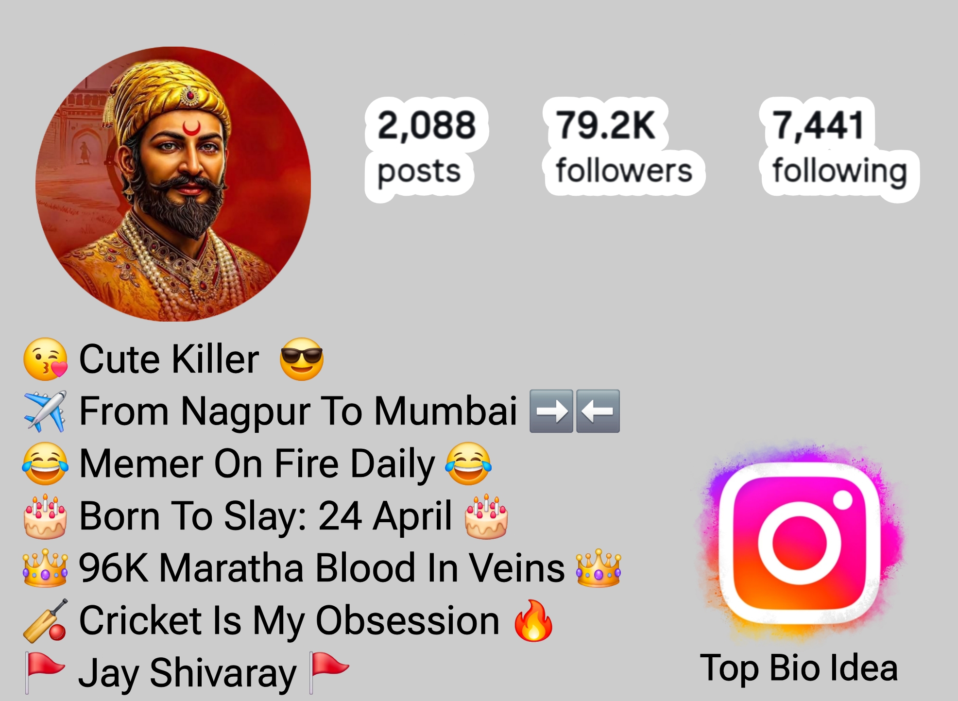 Instagram Bio For Shivaji Maharaj