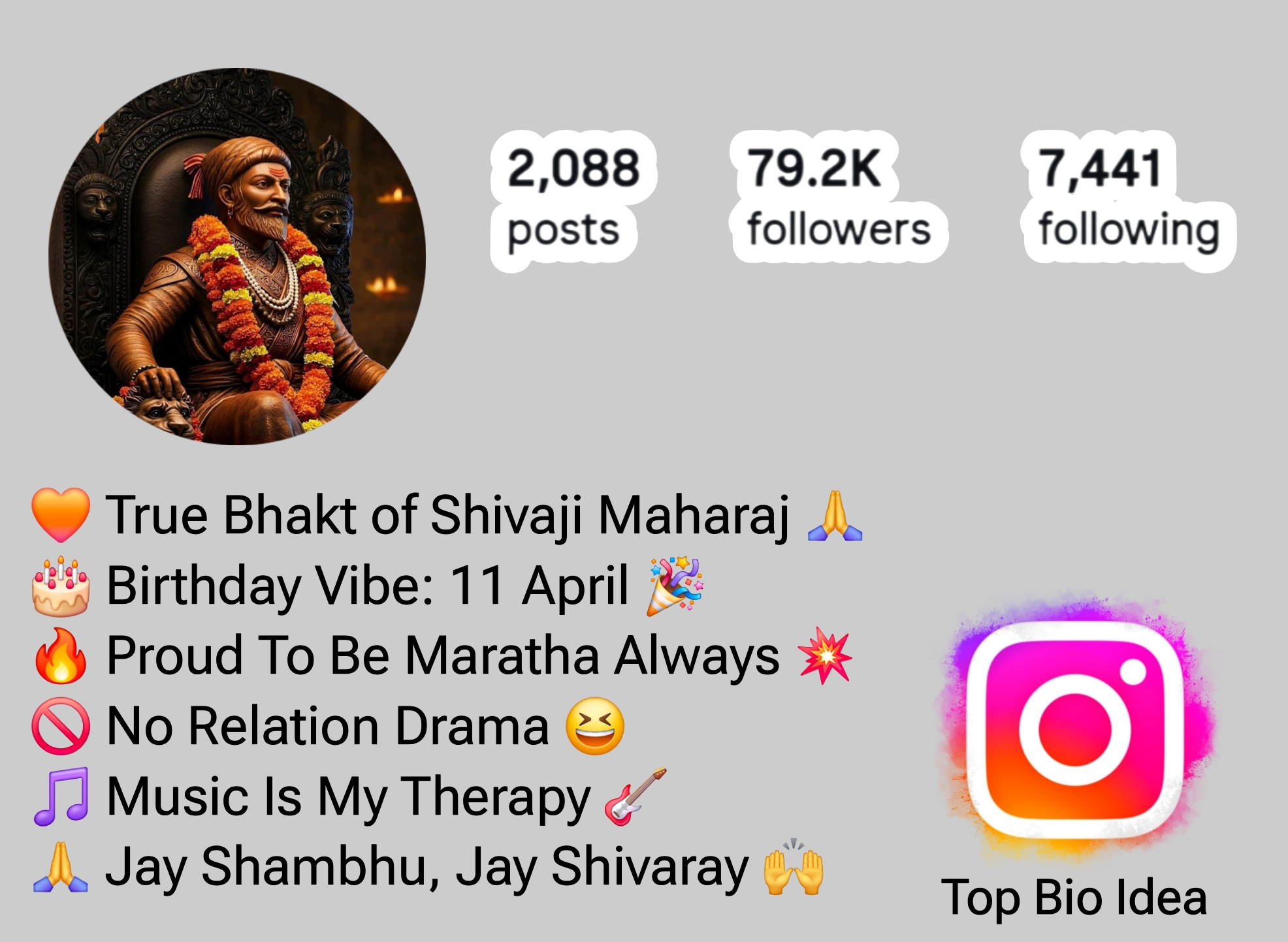 Instagram Bio For Shivaji Maharaj
