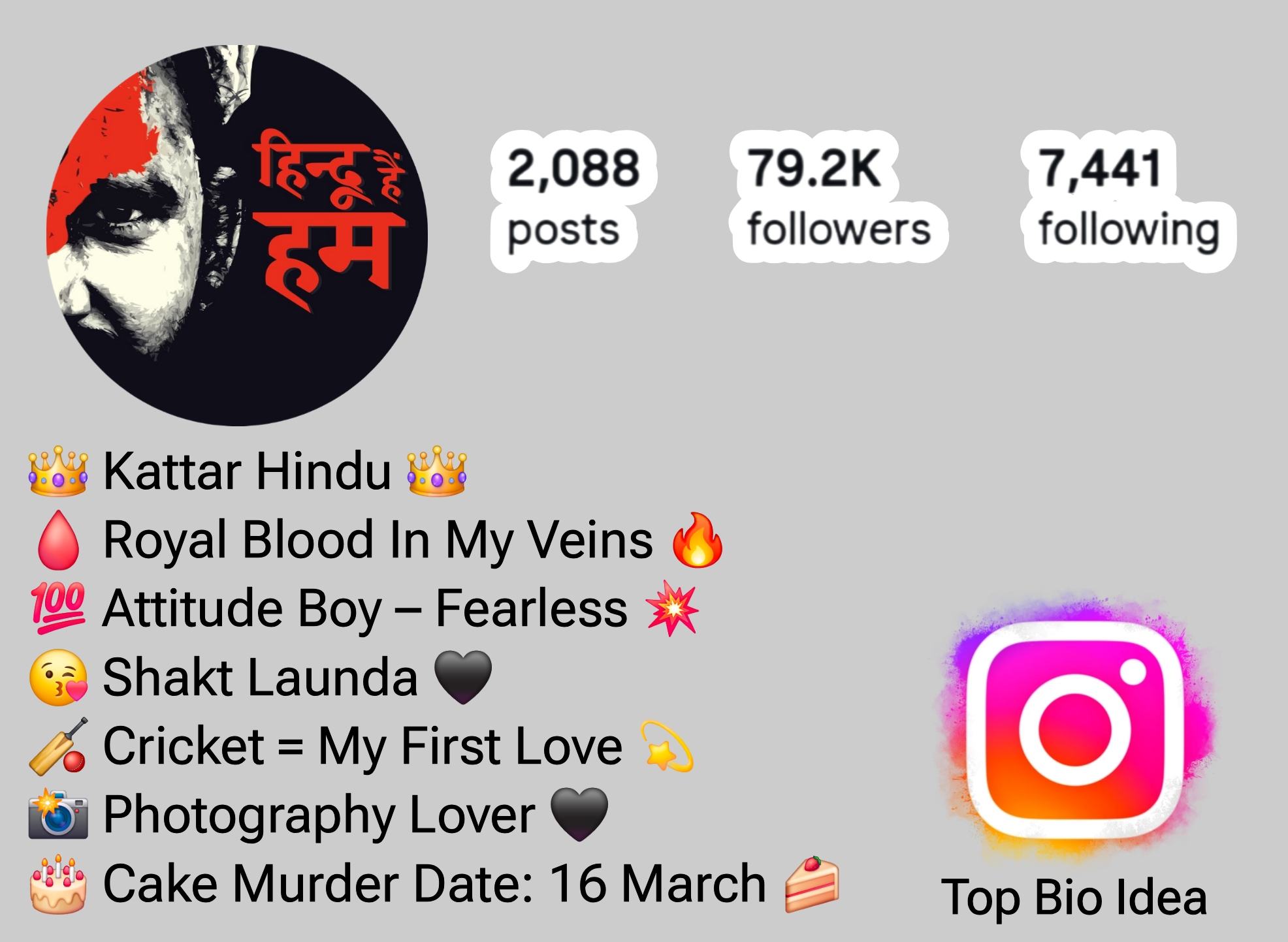 Kattar Hindu Bio For Instagram