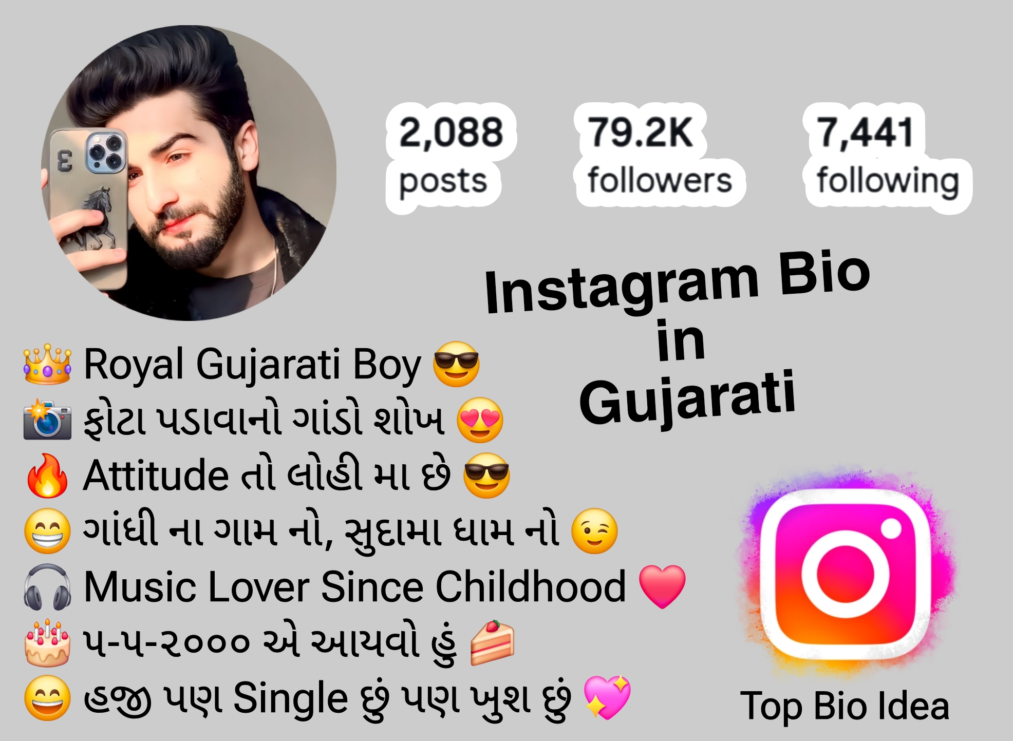 Instagram Bio in Gujarati