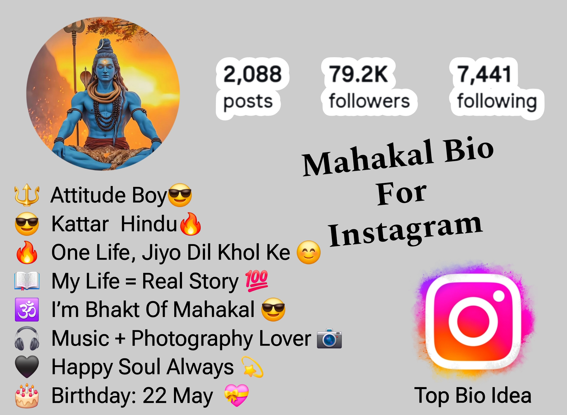 Mahakal Bio For Instagram